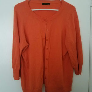 🌻Orange plus 1X button cardigan